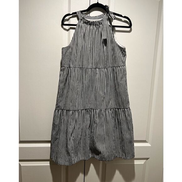 Maggy London Gingham Tied Tiered Halter Dress - Picture 2 of 5
